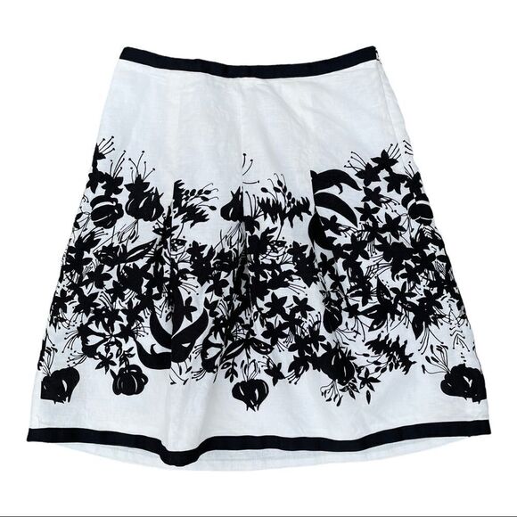 Ann Taylor Loft A line Skirt Black White Size 2 - Picture 1 of 5